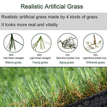 Petgrow Realistic Artificial Grass Turf 10FTx25FT Synthetic Lawn Mat