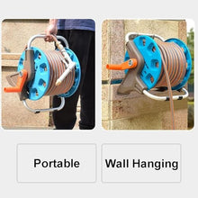 Portable Hose Reel, Garden Hose Reel Cart, Outdoor Handheld or Wall Mounted Hose Reel Storage(50M)