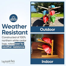 Log Kayak Rack 6-Place Freestanding Kayak/Canoe Storage Unfinished