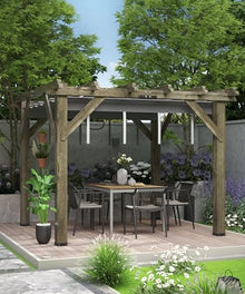 VerisShade 10x10 Ft Cedar Pergola with Canopy Charcoal Grey
