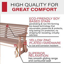 Amish Heavy Duty 800 Lb Roll Back Pressure Treated Porch Glider (5 Foot, Semi-Solid White Stain)