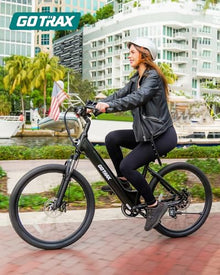 Gotrax Electric Bike 26" Max Range 30Miles(Pedal-assist1) & 15.5/20Mph Power by 250/350W, 3 Riding Modes & Adjustable Seat, 7-Speed & Front Shock Absorber, Commuter Electric Bicycle for Adults, Black