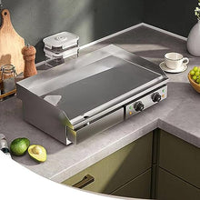 RUYICZB 29" Electric Grill Commercial Countertop Griddle Flat Top Grill Hot Plate Dual Temperature Control Non-Stick Stainless Steel Teppanyaki Grill for BBQ Restaurant Kitchen, 4400W