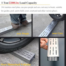 GJMDCMA 8 Pack Narrow Patio Drain Trench Channel, Stainless Steel Outdoor Shower Water Drain Sewer Gutter Kit, Removable Grate Drainage System for Yard Garage Pool Garden Pathway Kitchen Balcony