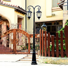 EliteBloom Lamp Post Lights Outdoor,S Outdoor Light, of High Pole Light Aisle Villa Landscape Anti-Rust Lighting Fixture Pillar,Black-Height 350cm