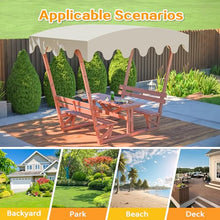 Outdoor Waterproof Solid Wood Picnic Table Set with Removable Canopy – All-Weather 6-Seater Patio Dining Furniture for Backyard, Garden, Deck, Beach & Camping
