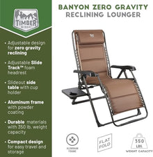 Timber Ridge Aluminum Zero Gravity Chair Set of 2, 350 lb Capacity Each