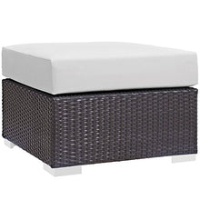 Modern Contemporary Urban Design Outdoor Patio Balcony Eight PCS Sectional Sofa Set, White, Rattan