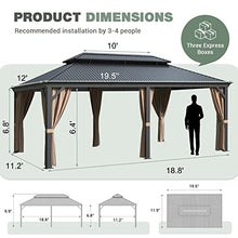 Greesum 12'x20' Hardtop Metal Gazebo Black