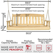 Amish Casual Heavy Duty 800 Lb Mission Treated Porch Swing with Hanging Chains (4 Foot, Unfinished)
