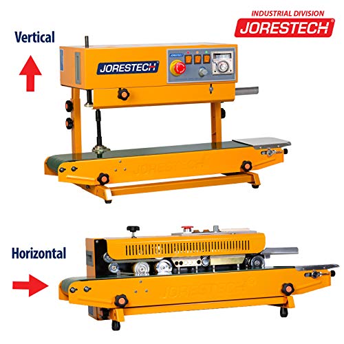 JORESTECH Industrial Continuous Band Sealer for Plastic & Laminated Bags CBS-630 Yellow