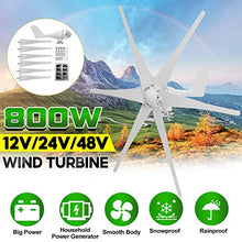 800W Home 6 Blades Wind Turbine,12V 24V 48V AC Permanent Magnet Wind Turbine Suitable for Household Power Generation, Camping, Boat Use,48v