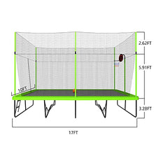 NicBex Outdoor Rectangular Trampoline with Enclosure 10ft x 17ft Green