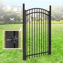 Fencer Wire Heavy Duty Flat Top X-Pattern Decorative Fence Gate Black 6FT x 4FT