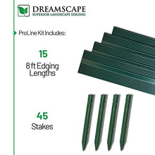 Dreamscape PermLine Aluminum Landscape Edging - 15 Strips, 120 Ft Total, Green Duraflex
