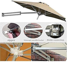 RWGOVLU Beach Umbrella Wall Mount Parasol Outdoor Garden Balcony Cantilever Tilting Sunshade Umbrella With Metal Pole