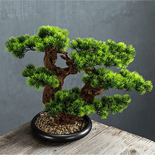 YXIANG56Q Fake Plants Artificial Bonsai Tree Pine Tree Potted Faux Bonsai Simulation Zen Garden Fake Plants for Home Office Desktop Decor, Height 17.72'' Bonsai Tree