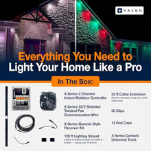 Haven Lighting X Series Genesis Roofline Kit - Permanent Outdoor House Lights - Smart App Control - HOA Friendly - Premium Plug and Play Under Roof Installation - Non-Track, Black, 120ft