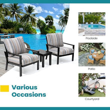 Pellebant 3-Piece Patio Conversation Set with Sunbrella Cushion Aluminum Bistro Set Milano Char