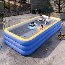 Inflatable Pool Family pool Blue 3 Ring Inflatable Paddling Pool Blow Up Pool Perfect For A Summer Pool Party Quick Set Above Ground Swimming Pool Summer Water Party ( Color : Blue , Size : 2.6m )