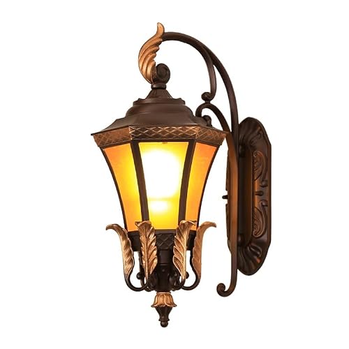 MVUYO Vintage Outdoor Wall Sconces Fixtures, European Style Waterproof Lights Garden Glass Lamps for Garage Front Porch Patio E26/E27 Socket