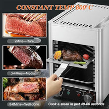 WZUOPG 1450°F Indoor Grill Tabletop Broiler, Portable Steak Cooker, Stainless Steel Outdoor BBQ Machine for Steak, Chicken, Vegetables and Pizza,110V