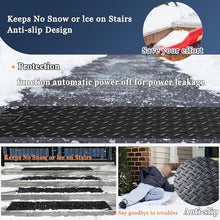 BeoyNot No-Slip Heating Stair Heating Mats,Heated Mats for Winter Snow Removal, 2 in/h Speed, 6 ft Cord, for Stairs, Doorways, Walkways, and Driveways 10x48in(25.4x122cm)-3pcs