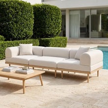 Outdoor Escape Brown Fabric 3-Piece Outdoor Modular Sofa Set with Cushions, Contemporary Style, Comfortable Seating, Arm Height 28.5 Inches