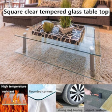 SXKJQER Square Glass Table Top - Tempered - 8mm Thick- Flat Polish Edge - Radius Corners, Tempered Glass Kitchen Table Top, for Dining Table, Coffee Table, Office Table, Side Table(100x100cm)