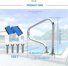 FALIYORS Swimming Pool Hand Rail Height 31.5 in with Installation kit - Easy Mount Non-Slip Pool Safety Products Hand Grab Rail