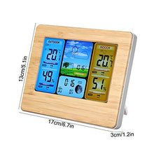 MVUYO Weather Forecast Station, Digital Indoor Outdoor Thermometer, Remote Sensor, Color Display, Barometer Temperature Alerts, Humidity Monitor, Alarm Clock and Moon Phase (Yellow)(D)