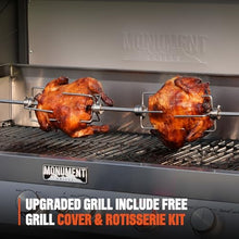 Monument Grills 6+1 Burner Smart Tech Propane Gas Grill with Cover and Rotisserie Kit, Denali 605Pro Stainless Steel Grill 78,000 BTU Outdoor Patio Barbecue Grill with Side Sear Burner, Knob Control