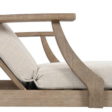 SAFAVIEH Couture Outdoor Patio Furniture Collection - Martinique Chaise Lounge Chair, Natural Teak Solid Wood with Removable Beige Cushions (CPT1066A)
