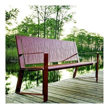 tanyunji001 Garden Benches Steel Openwork Garden Backrest Bench with Armrests for Outdoor Balcony(Small)