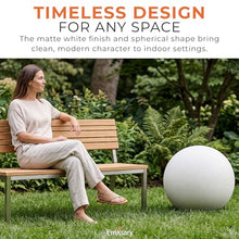 Emissary Terrazzo Gazing Ball 24 in. Matte White Outdoor Garden Sphere