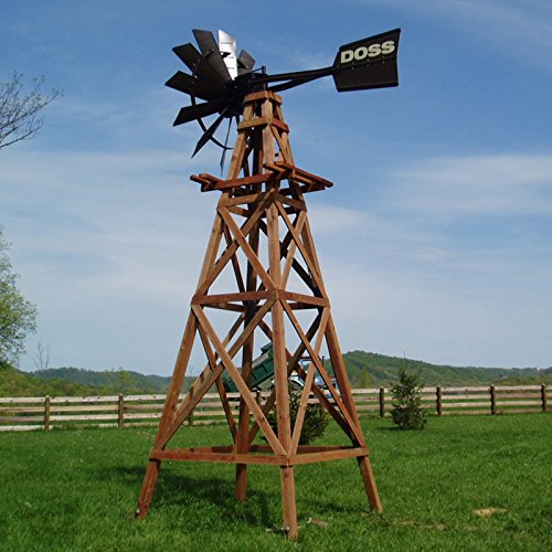 Outdoor Water Solutions Red Cedar Aeration Windmill 16 Foot Yellow