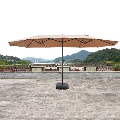 Durable Outdoor Umbrella, Rectangular Shape With Wind - Resistant Construction, Perfect Shade Solution For Patio, Garden And Terrace(Khaki)