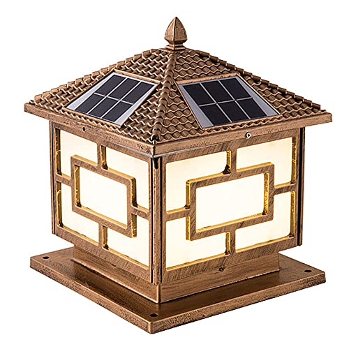 VELLOW LED Waterproof Solar Post Lights,Aluminum Housing Modern Outdoor Post Cap Light,European Style Design Stigma Lamps,Warm White High Brightness SMD LED Lighting Fixtures,for Patio Porch Railing
