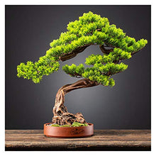 Welcome Pine Cliff Cypress Simulation Bonsai Living Room Hotel Entrance Decoration Ornaments Purple Sand Flower Pot Potted Plants House Plant (Color : C)
