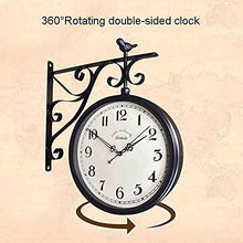 J3DFGFLR Outdoors Vintage Double Sided Wall Clock Vintage Industrial Wall Clock for Outdoor Decorative Wall Art Antique Decor Wall Office Wall Clock Decorative Wall Clocks