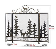 EliteBloom Fireplace Screen Guard, Fire Guard 3 Panel Folding Fire Guard Fire Place Guard Fire Screenflame Guard Decorative 3 Panel Folding Design, Bronze,