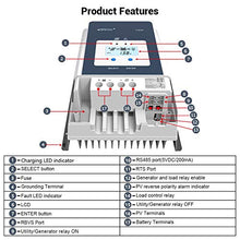 EPEVER 80A MPPT Solar Charge Controller 12V/24V/36V/48V Auto Max.PV 150V Input Negative Ground Solar Panel Charge Regulator with MT50 Remote Meter Temperature Sensor RTS & PC Communication Cable RS485