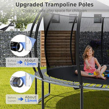 Lyromix 16FT Pumpkin Trampoline with Sprinkler & Basketball Hoop Navy Blue
