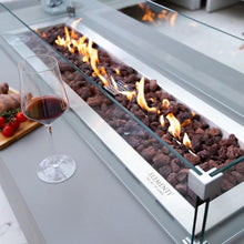 Granville Concrete Fire Pit 60" x 27" Outdoor Patio Firepit Includes Lava Rocks Modern Fire Pits & Outdoor Fireplaces for Garden, Deck, Indoor & Outdoor Heating