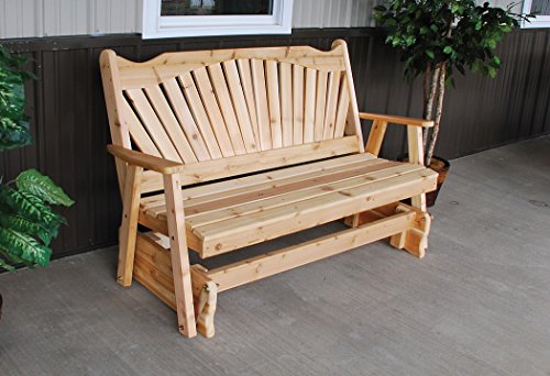 A & L Furniture Fan Back Glider Mushroom Stain