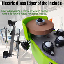 Polish Edge Machine for Plane, Curve, 800w Electric Glass Edging Machine, 8000 RPM Motor, Diamond Grinding Wheels, Straight Round Bevel Edger Results Glass Edge Grinder