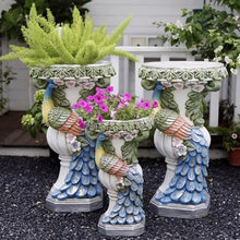 exproyzk Roman Columns with Bases, Classical Garden Pillar, Flower Stand Peacock Statue Decorative Column Pillar Sculpture for Home, Wedding Decor Party(Multi-Colored,35 * 35 * 71cm)