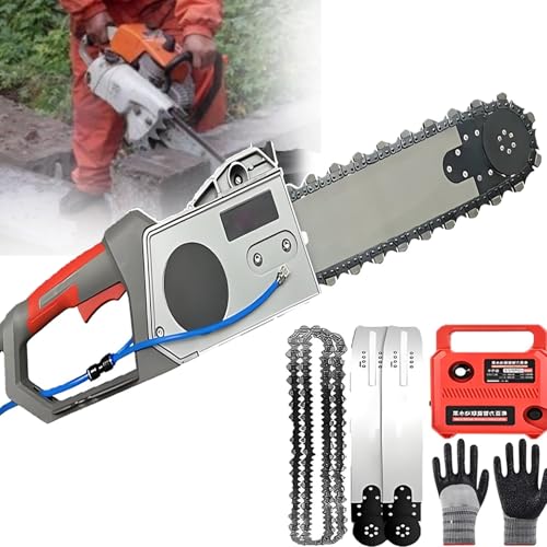5800w/6500whandheld Brushless Chainsaw, Duty Electric Diamond Concrete Chain Saw, With Water-Cooled Wet Cutting,Anti-Vibration Handle & Dust Suppression, With 2 Chains/2 Guide Bar,480