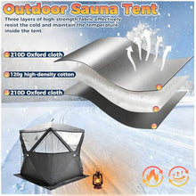 QITUJOUR Pop Up Outdoor Sauna Tent for 3-5 People, Insulated Ice Fishing Shelter with Smoke Vent, 3-Layer Thermal Winter Camping Shanty for Home Garden Backyard