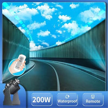 FinOti 200w,Blue Sky and White Clouds Advertising Projector Outdoor Park Ground Floating Move Picture Creative Logo Pattern Custom Spotlight Commercial Store Display Spot Light Led